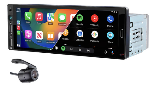 Multimídia 1din 7  Touch Carplay Android Auto Sem Fio Cam Ré