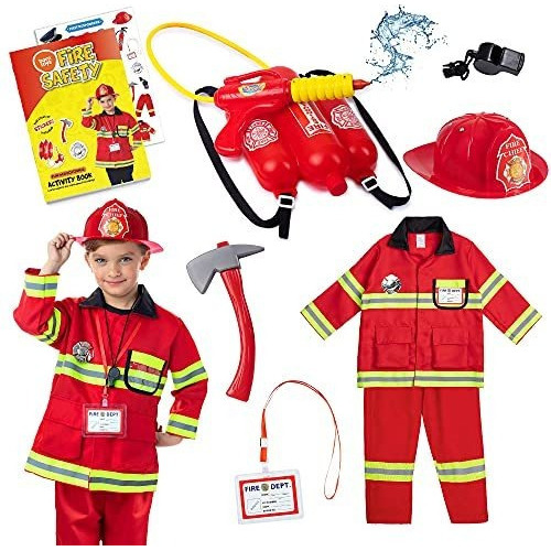 Born Toys Disfraz De Bombero Para Niños Con Pantalones Y Ju