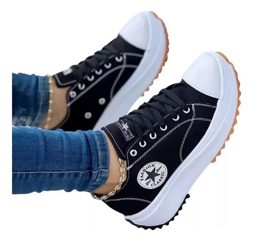 The New Fashion Casual Canvas Platform Women's Shoes