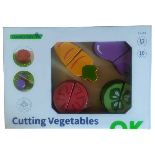 Juego Didáctico Madera Cortando Frutas - Vegetales (10 Pzs) 