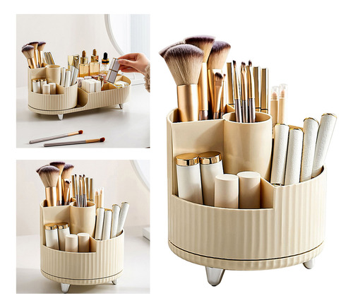 Soporte Para Brochas De Maquillaje Con Rotación De 360 Grado