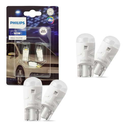 Lâmpada Philips Ultinon Pro3000 Led W5w T10 6000k 2 Pares