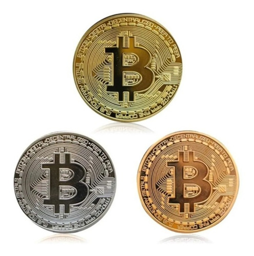 Moneda Bitcoin Dorado Criptomoneda Bit Coin Fisico Fantasia