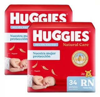 Pañales Huggies Supreme Care Megapack Rn 2 Bolsones X 34 Un