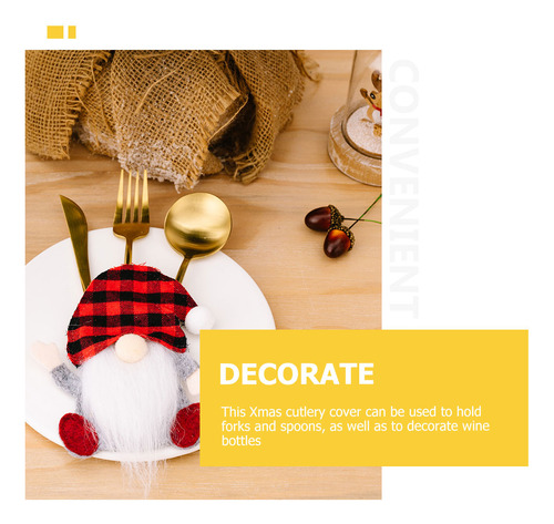 3 Soportes Para Cubiertos Con Diseño De Gnomo Navideño