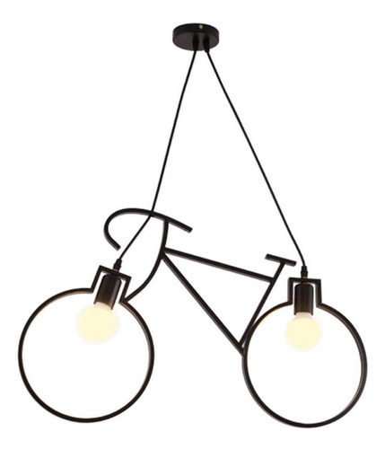 Luminaria Pendente Bike Preto 62cm Estilo Arte