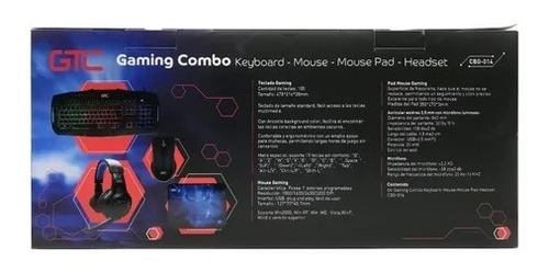 Teclado & Mouse & Auricular & Pad Mouse Gaming Gtc