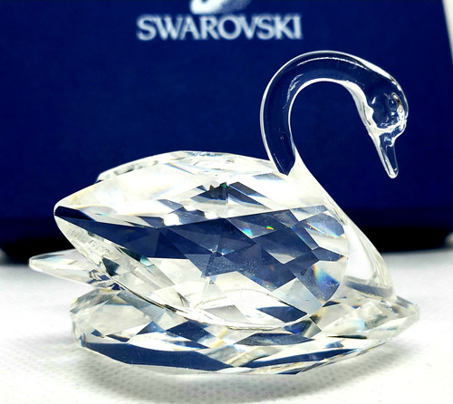 Figura Vintage De Cristal Colección Swarovski Cisne Mediano 