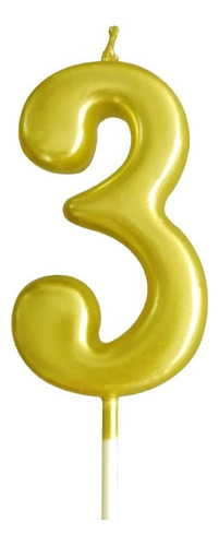 Número De Oro Velas Números 3er Tres Número 3 Vela De De De