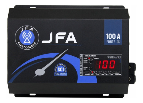 Fonte Automotiva Jfa 100a Slim Bivolt Voltímetro Som Forte