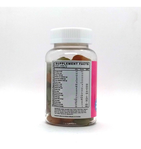 Imagen 2 de 7 de Multivitaminico Hair, Skin & Nails Gummies 60 Gomitas