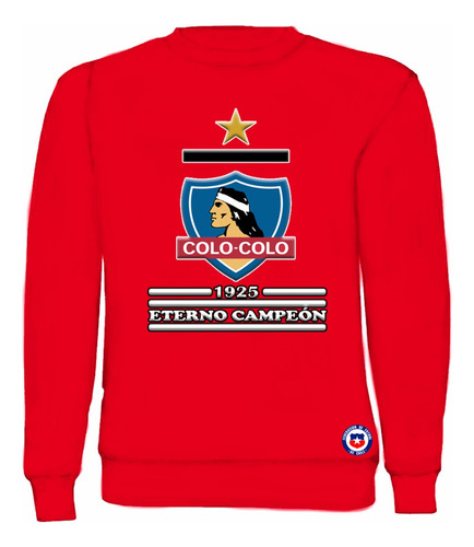 Polerón Polo, Colo Colo, Eterno Campeón, Unisex 100% Algodón