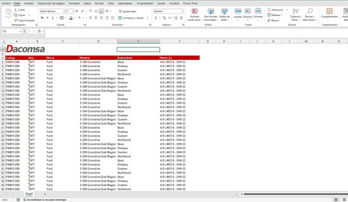 Base De Datos Automotriz Coches Autos Carros Ecommerce Excel