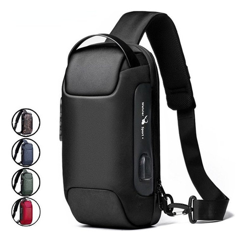 Bolso Cruzado Masculino Mochila Pequeña Usb R