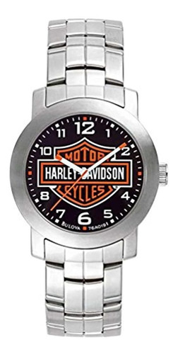 Harley Davidson 76 a019 mens Pulsera De Esfera De Color Negr