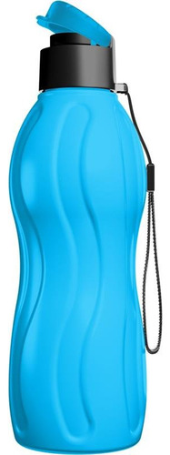 Squeeze Garrafa De Água Plástico Neon 600ml Academia Escola Cor Azul