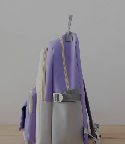 Mochila Set 5 Piezas Aesthetic Kawaii Importado Lila Bicolor