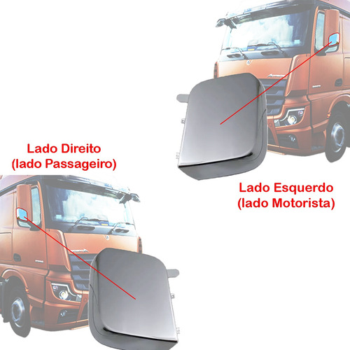 Par Capa Menor Retrovisor Mb Actros New Cromado Após 2020