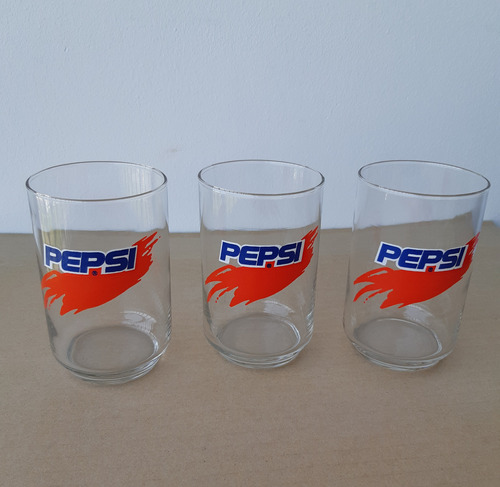 3 Vasos Pepsi Cola, De Antes, Uso O Colección. Impecables!!