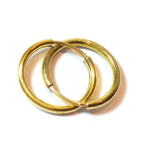 Aros Argollas Argolla Oro 18 K Quilates Diam. 15 Mm