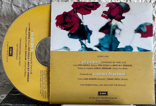 Roxette - Un Día Sin Ti Single Promocional Import Europa (Usado)