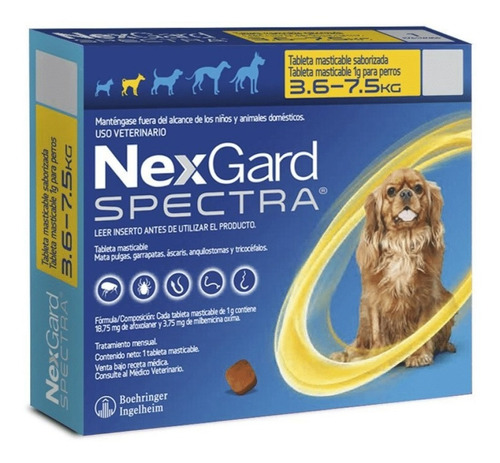 Antipulgas Antigarrapas Nexgard Spectra 3,5-7,5kg Caja X3