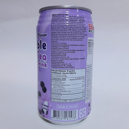 Bebida Te Burbuja De Leche Con Sabor A Taro 350gr Rico