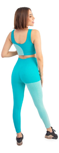 Conjunto Deportivo Dama Tejido Gym Yoga Pants Leggins + Top