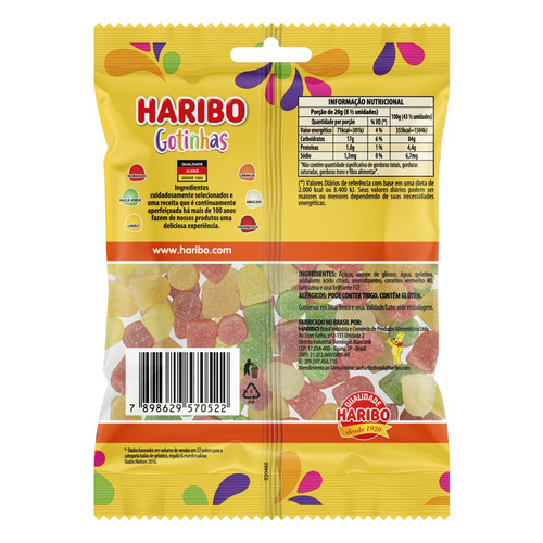 Imagem 4 de 4 de Bala Haribo Gotinhas frutas 100 g