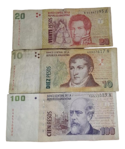 100 Y 10 Pesos Con Grueso Error De Corte + 20$ De Reposicion
