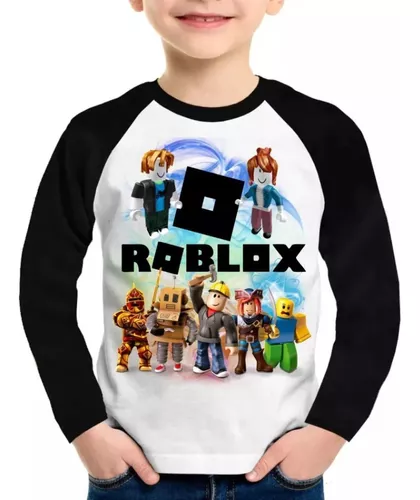 Camiseta esportiva infantil Roblox impressão 3D, blusa de manga