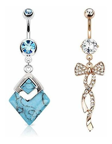 Aros - Dynamique 2pcs Variety Pack Belly Button Rings Of Tur