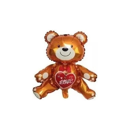 Globo Metalizado Oso Love 4d 60cm Aprox Cotillon