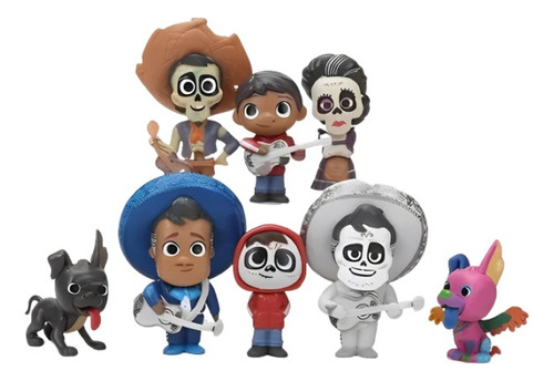 Kit 8 Personagens- Viva A Vida É Uma Festa Coco Disney Pixar