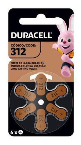 Duracell Pila Audiología Da312 6 Un.