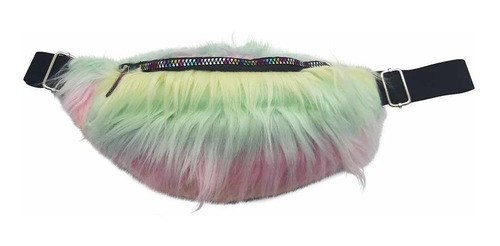 Riñonera Cresko Peluche Rainbow Arcoíris Moda Fashion Niñas