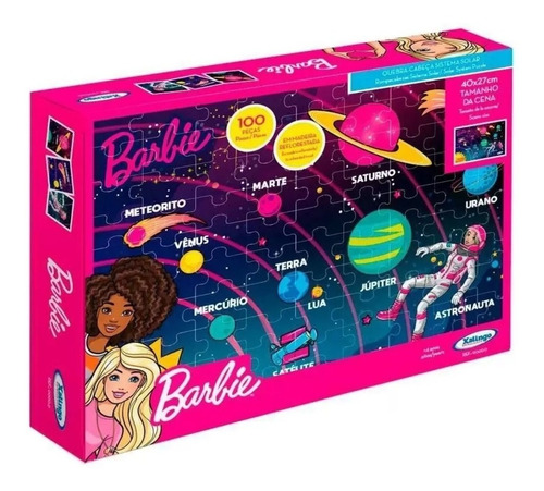 Quebra-cabeça Sistema Solar Barbie 100 Peças Xalingo