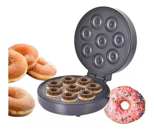 Mini Máquina De Donuts Lazhu 110v Sándwicher Conveniencia Color Negro