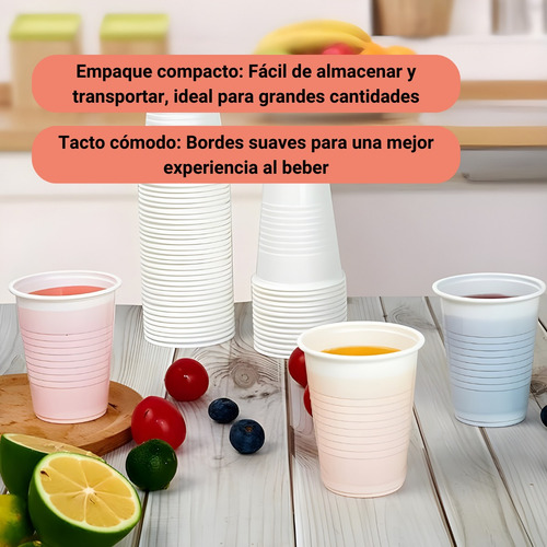 Vasos Descartables Blanco De Plastico Chicos 180cc X 100uni Blanco