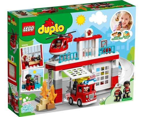 Kit de bombeiros e helicóptero Lego Duplo 10970 2+ Número de peças 117