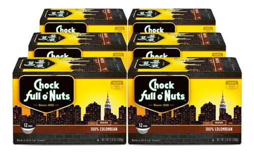 Chock Full O'nuts 100% Colombian Single-serve, 72 Unidades