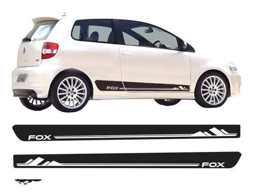 Faixas Laterais Vw Fox 2 Ou 4 Portas Par Adesivos Qualidade