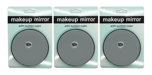 Kit X3 Espejos Circulares Con Aumento 10x Maquillaje C6025