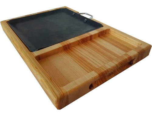 Imagen 1 de 8 de Parriila Tabla Madera Carnes 25 X 37cm Sin Logo