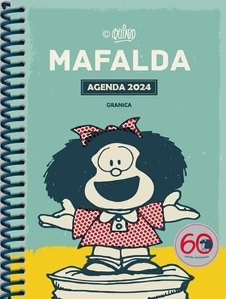 Libro Mafalda 2024 Anillada Modulos Turquesa - Quino