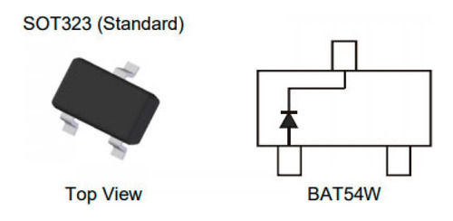 Kit 100 diodo de barrera Schottky BAT54W Sot323 BAT54w-kit100