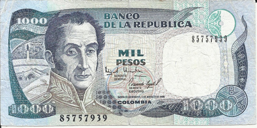 Colombia 1000 Pesos 2 Agosto 1995