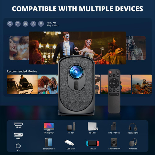 Mini Proyector Inalámbrico Con Wifi Y Bluetooth 5g, Proyecto