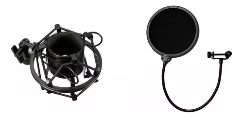 Kit Aranha Shock Mount Para Microfone + Tela Pop Filter