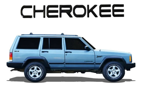 Adesivo Cherokee Resinado Para Jeep Cherokee 20430 Cor Preto